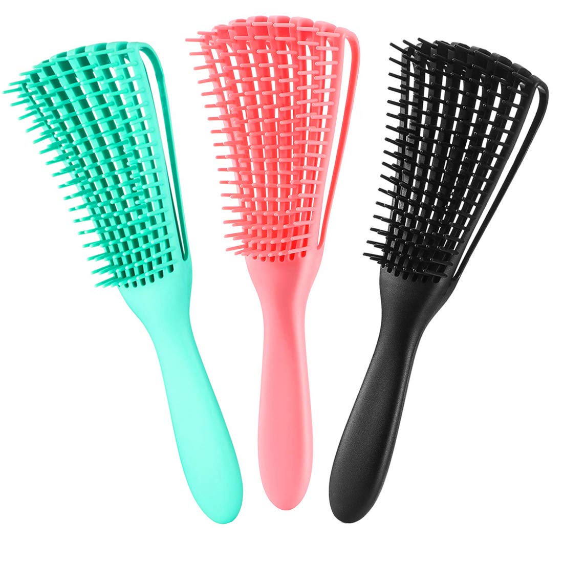 3 Pack Hair Detangler Brush Textured 3a to 4c Kinky Wavy/Curly/Coily