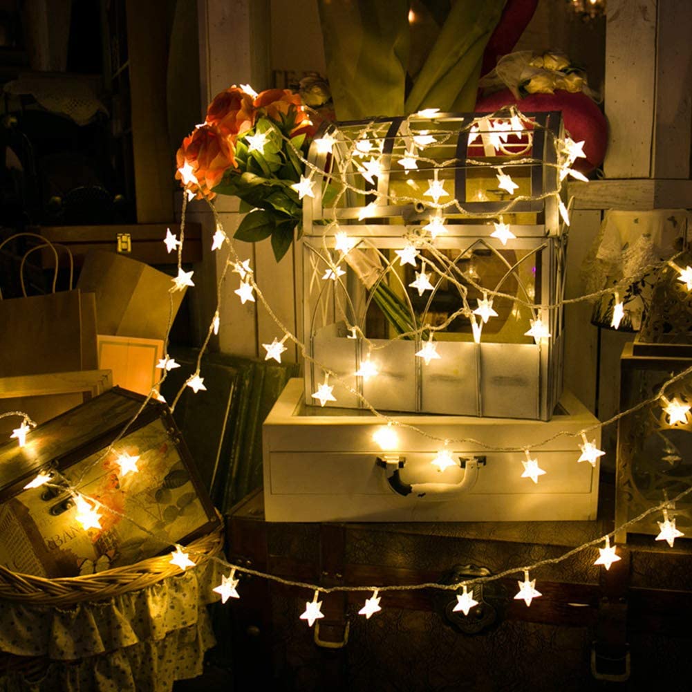 100 LED 49 FT Star String Lights, Plug in Fairy String Lights